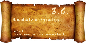 Baumholzer Orsolya névjegykártya